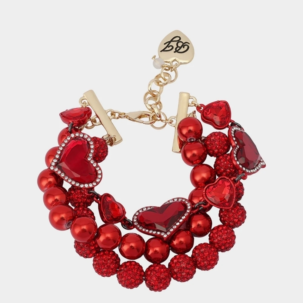 ❤️▪️Betsey Johnson ▪️Love Spell Multi Bracelet Red